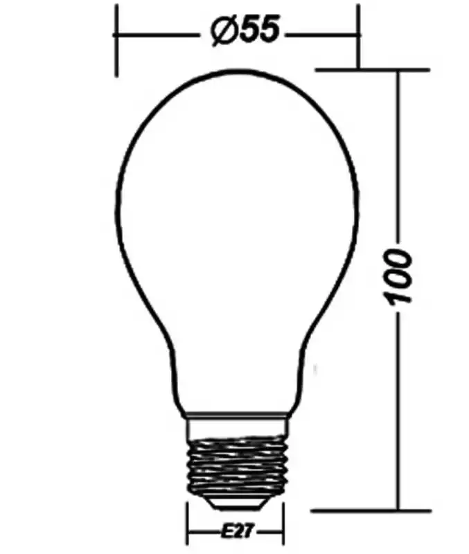 Ampoule E27 24V 40W verre sphérique Culot E27 Dimensions 60x105mm