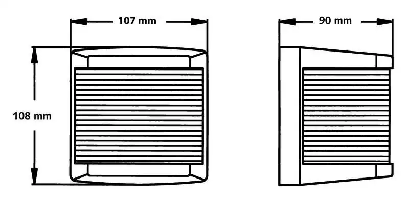 Feu bâbord 112,5 degrés rouge Portée 2 NM Boîtier noir
