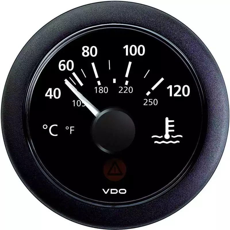Thermomètre d'huile diamètre 52mm 12-24 noir Huile 150°C 300°F