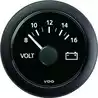 Voltmètre VDO ViewLine noir 8-16 V Ø52 mm pour réseau 12 V
