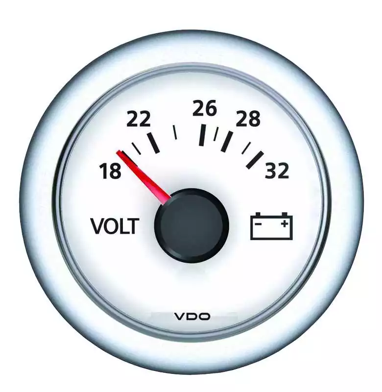 Voltmètre diamètre 52mm 12V blanc Indicateur 8-16V