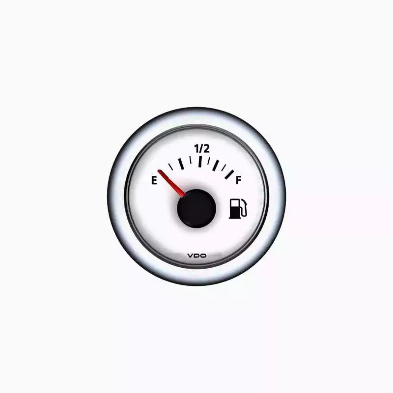 Indicateur de carburant 52mm 8-32V 3-180ohms fond blanc cercle rond