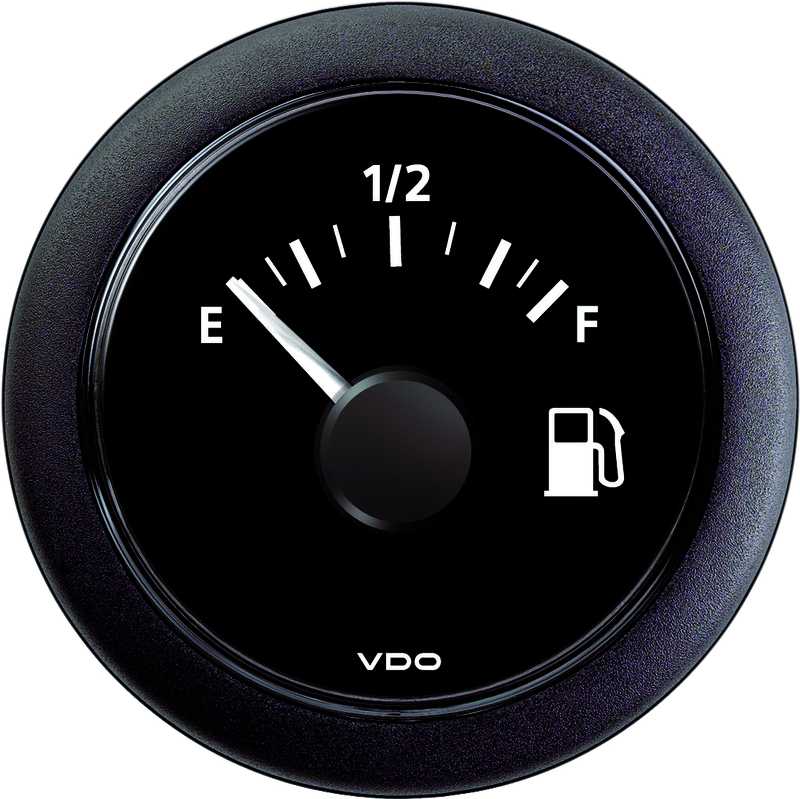 Indicateur de carburant 12-24V fond noir cercle rond noir percage 52 mm Indicateur de carburant 12-24V fond noir cercle rond noir percage 52 mm