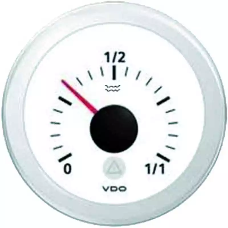 Indicateur niveau eau VDO ViewLine blanc 10-180 ohm Ø52 mm 12/24 V