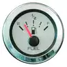Indicateur niveau carburant noir 10-180 Ohm 52mm fond argenté translucide enjoliveur inox poli