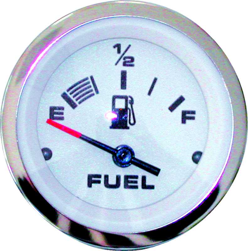 Jauge à carburant LIDO PRO jauge cadran blanc diamètre perçage 52mm Jauge à carburant LIDO PRO jauge cadran blanc diamètre perçage 52mm