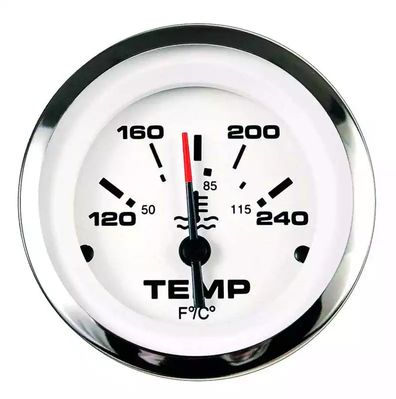 Indicateur température eau 120-240°F 52mm blanc