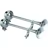 Klaxon 2 trompes inox 24V 3A Longueur 470mm 122 dB