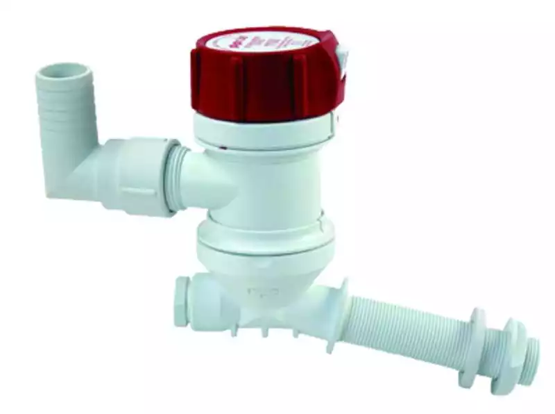 Pompe Rule Pro-Series pour vivier 12V 45 L/min passe-coque incliné