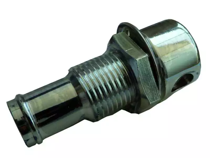Event de réservoir droit chromé perçage diamètre 18 mm longueur 59 mm