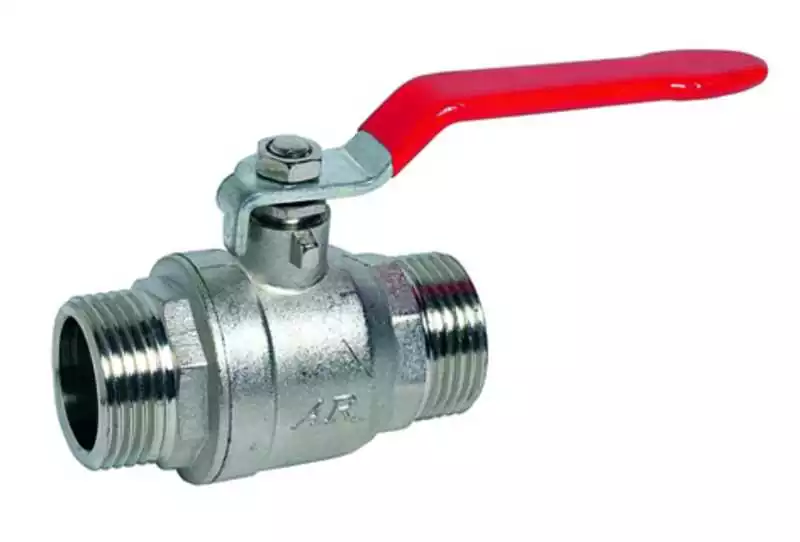 Vanne 1/4 tour 2 voies male-male diamètre 1" diamètre 26 x 34mm laiton chromaté