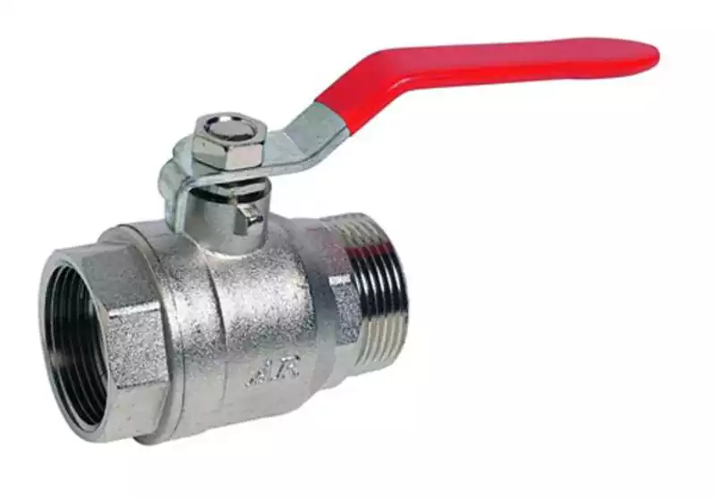 Vanne 1/4 tour 2 voies male femelle diamètre 3/4" diamètre 20 x 27mm laiton chromaté