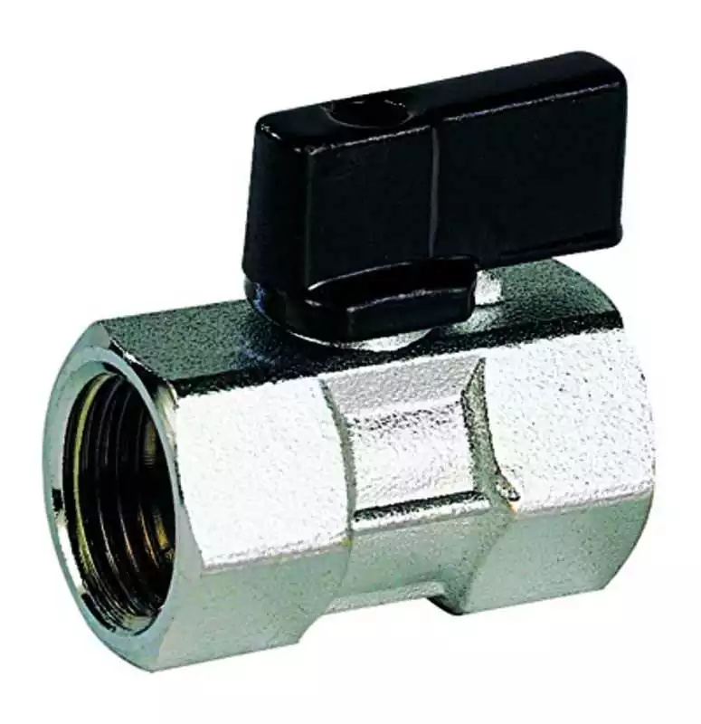 Vanne 1/4 tour 2 voies mini levier femelle femelle diamètre 3/8" diamètre 12 x 17mm laiton chromaté