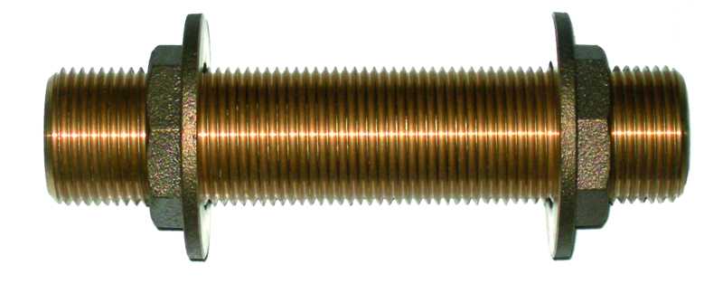 Passe cloison en bronze diamètre 1/2" Longueur 100 mm