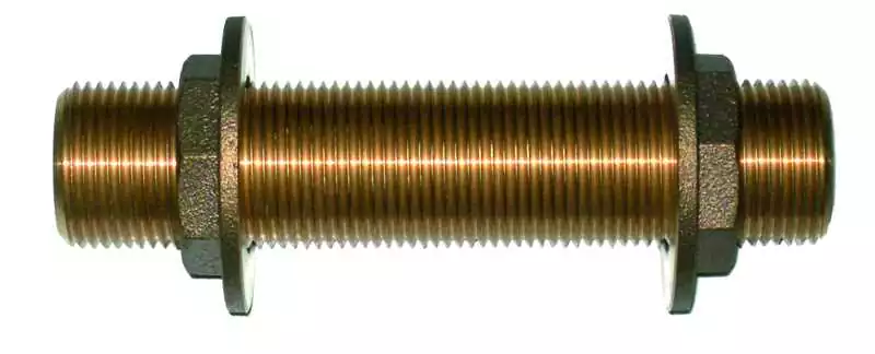 Passe cloison en bronze diamètre 25mm Longueur 150 mm