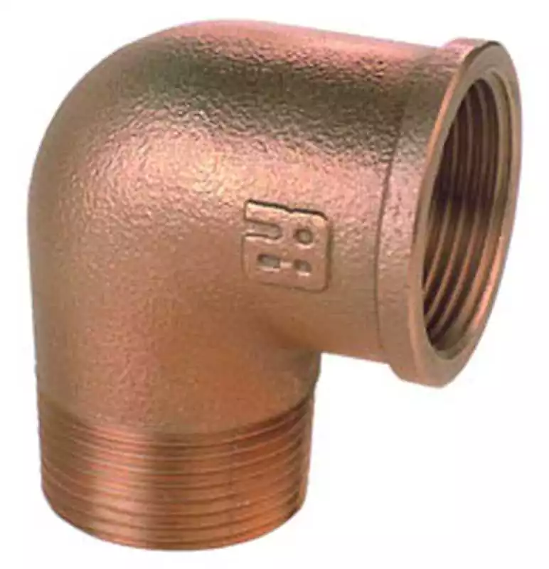 Raccord coudé 90 degrés bronze 3/4" Male Femelle 20/20 mm