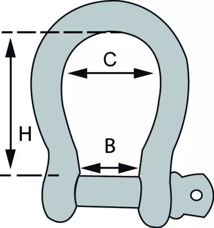 Manille lyre acier galvanisé Ø 10 mm – charge de travail 320 kg