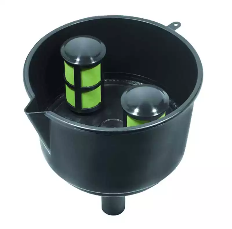 Entonnoir carburant NOIR diamètre 216 mm 50 L/MN filtre inox intégré de 75 microns