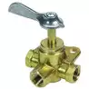 Robinet laiton 3 VOIES 3/8 pouces NPT 1 entrée 2 sorties