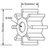 Turbine Nitrile 08X32X12 6P T4 MINI PUPPY axe 8mm méplat 6 pales diamètre 32mm