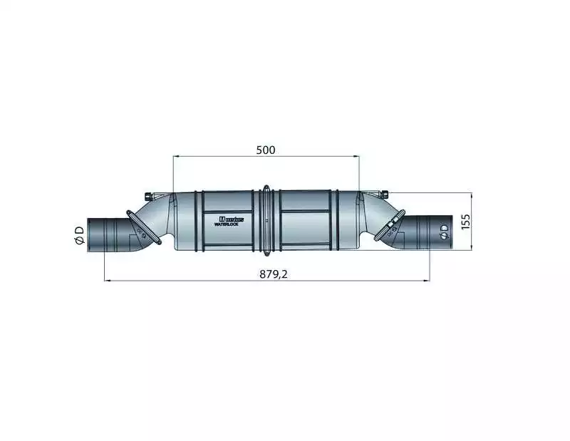 Waterlock Silencieux NLPH Horizontal diam 50mm boite à eau échappement