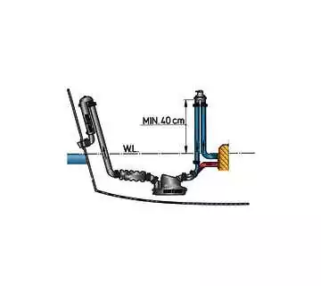 Coude anti-siphon avec 4m de tuyau collier