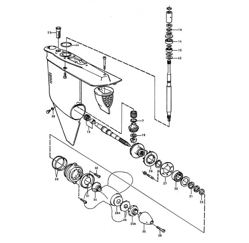Vise de cone AQ200 250 270 275 Pied d'embase Volvo origine 850889-7