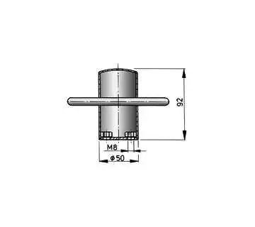 Bitte d'amarrage diamètre 40mm type ACHIL peuvent être soudées 120x80mm Capacité 620 kgf