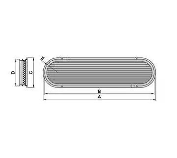 Prise d'aspiration d'air inox 316 Longueur 350mm type ASV 25 1,00dm3