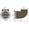 Prise d'aspiration d'air en inox 316 rond type 110 encadrement synthétique