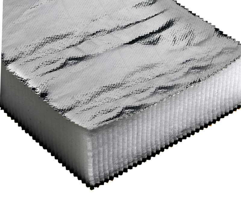 Plaque insonorisante en laine de verre de 1200x800x40 mm avec film en aluminium