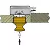 Verrou poussoir avec bouton chromé 70 x 45 x 20 mm