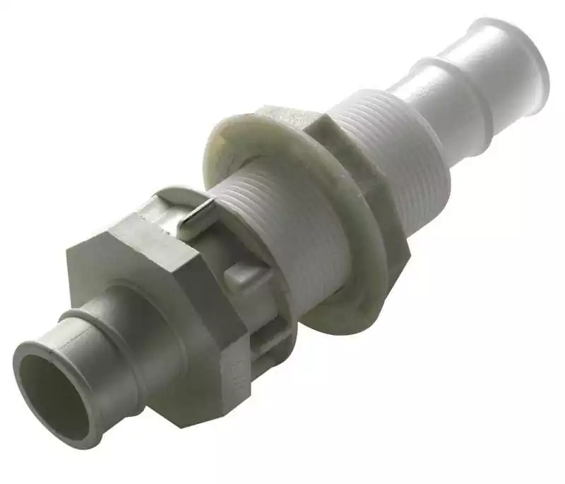 Passe-cloison Delrin pour tuyau diametre 38mm 1 1/2"