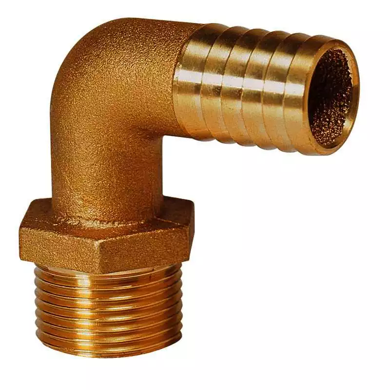 Raccord cannelé laiton coude à 90 degrés G1/2" diamètre 13 mm