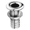 Passe coque inox bords arrondis polie 1" 1/2 pouces raccord cannelé tuyau 44mm