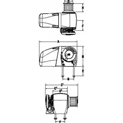 Guindeau 2500 HWC 24V SCW/SD 1200W (Gauche) chaine 10 mm cordage 16mm