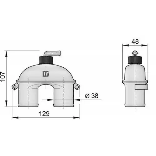 Coude anti-siphon type ASD 38 mm avec clapet
