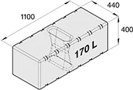 Réservoir synthétique rigide à gazole et eau 170 Litres kit d'installation exclus
