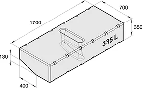 Réservoir synthétique rigide à gazole et eau 335 Litres kit d'installation exclus