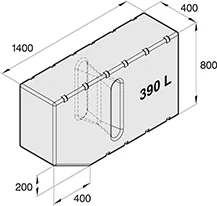 Réservoir synthétique rigide à gazole et eau 390 Litres kit d'installation exclus