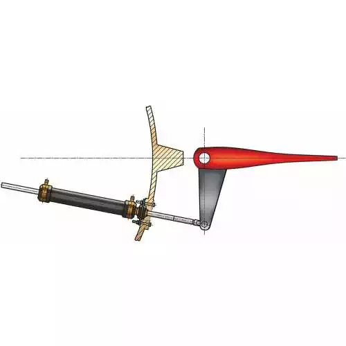 Vérin hydraulique VETUS MTC7210SL pour gouvernail sur tableau arrière – course 225 mm