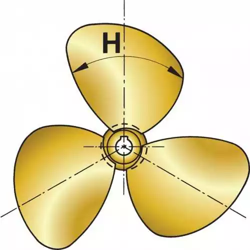Hélice manganèse bronze 3 pales Type P3C diamètre 17"