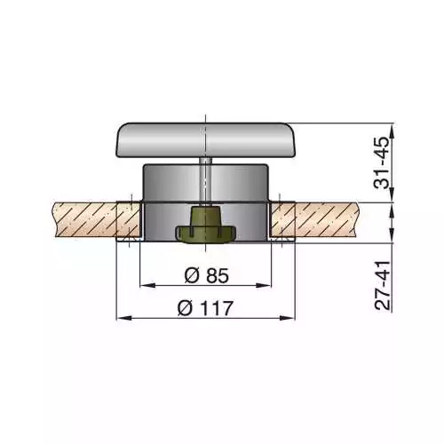 Aérateur champignon en acier inoxydable type PORTOS 1 inclus moustiquaire