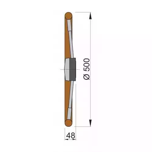 Barre à roue en bois de teck type PRO diamètre 50cm
