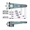 Bras de meche diamètre 30mm en aluminium gouvernail fixation vérins de direction