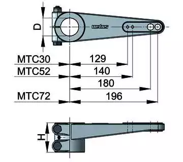Bras de meche diamètre 40mm en aluminium gouvernail fixation vérins de direction