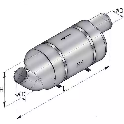 Silencieux échappement synthétique MF100 diamètre 100mm clapet anti-retour exclus