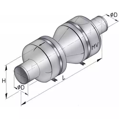 Silencieux échappement synthétique MV125 diamètre 125mm à clapet anti-retour