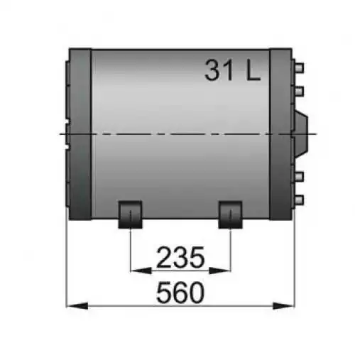 Chauffe-eau capacité 31L en inox double paroi chauffe avec le moteur du bateau