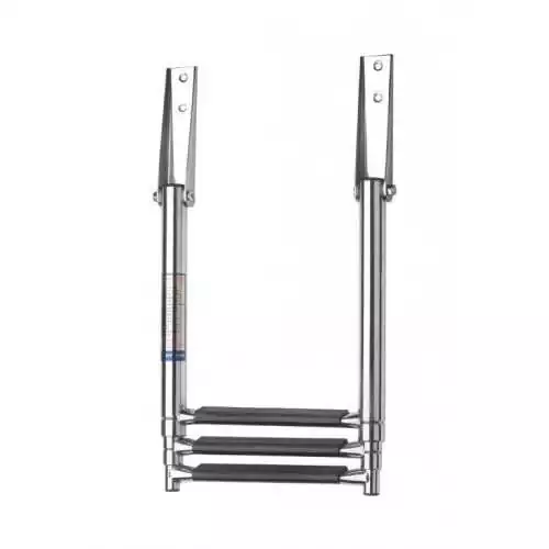 Echelle téléscopique inox 3 marches hauteur totale 880 mm Largeur 256mm